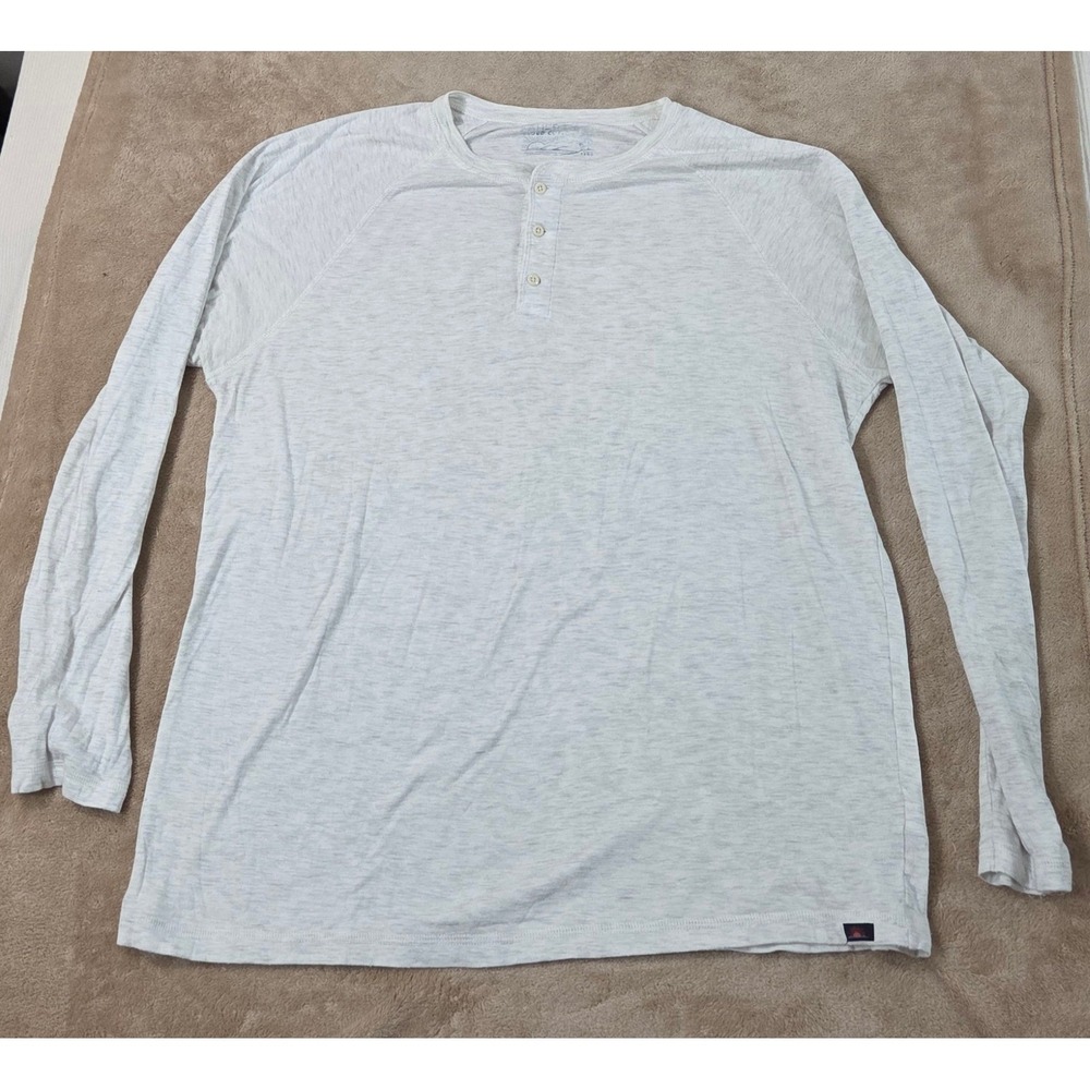 Faherty Cloud Cotton Henley Shirt Mens XL White Pima Blend LS MKC0077-IVH